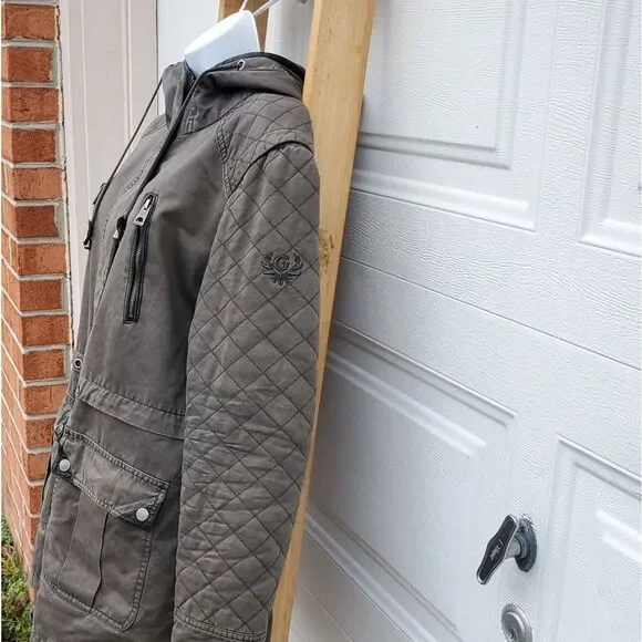 Guess  Coat Women’s Size Large Army Green Utility - Picture 4 of 8